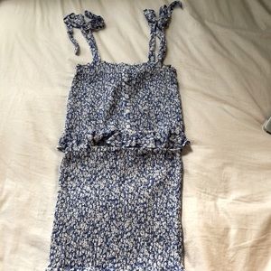 Two piece set blue floral size small Lost + Wander